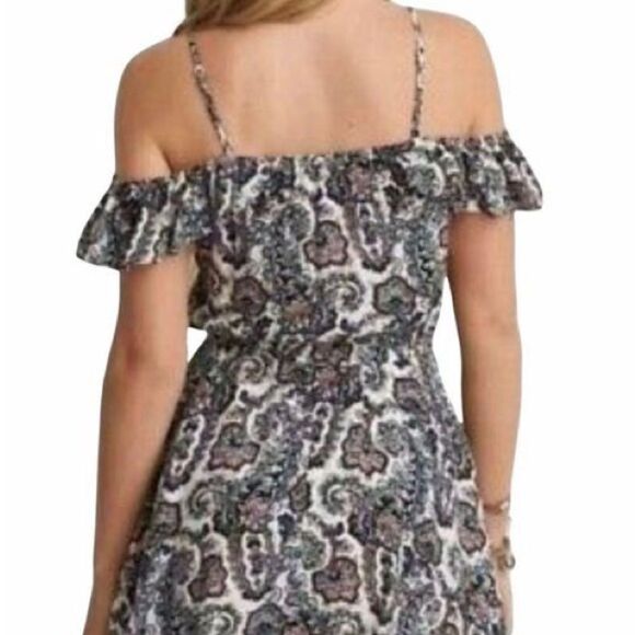 American Eagle Paisley Off Shoulder A-Line Women’s Dress XX-Small Multi - Picture 6 of 6